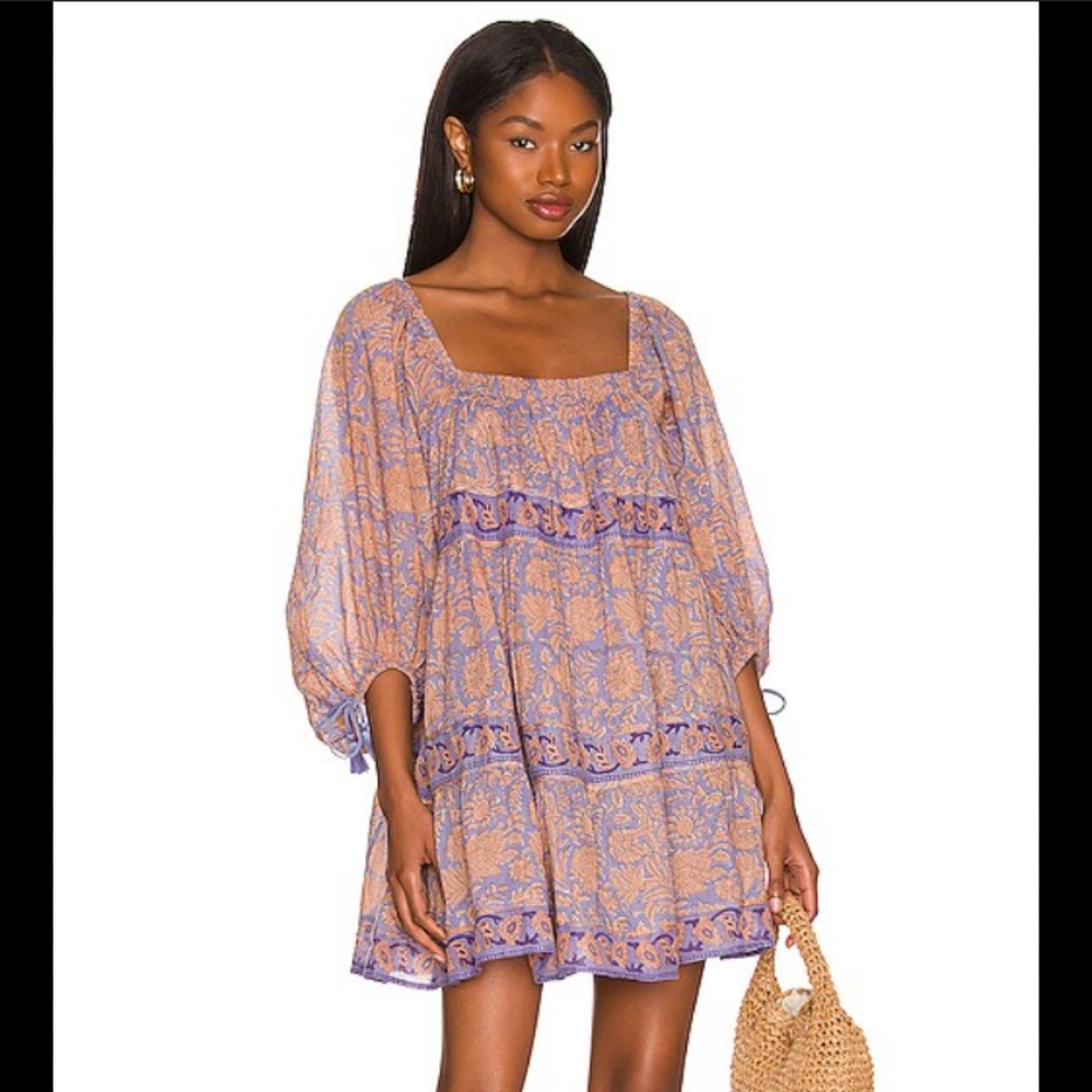 Cleobella Floral Purple and Orange Dress